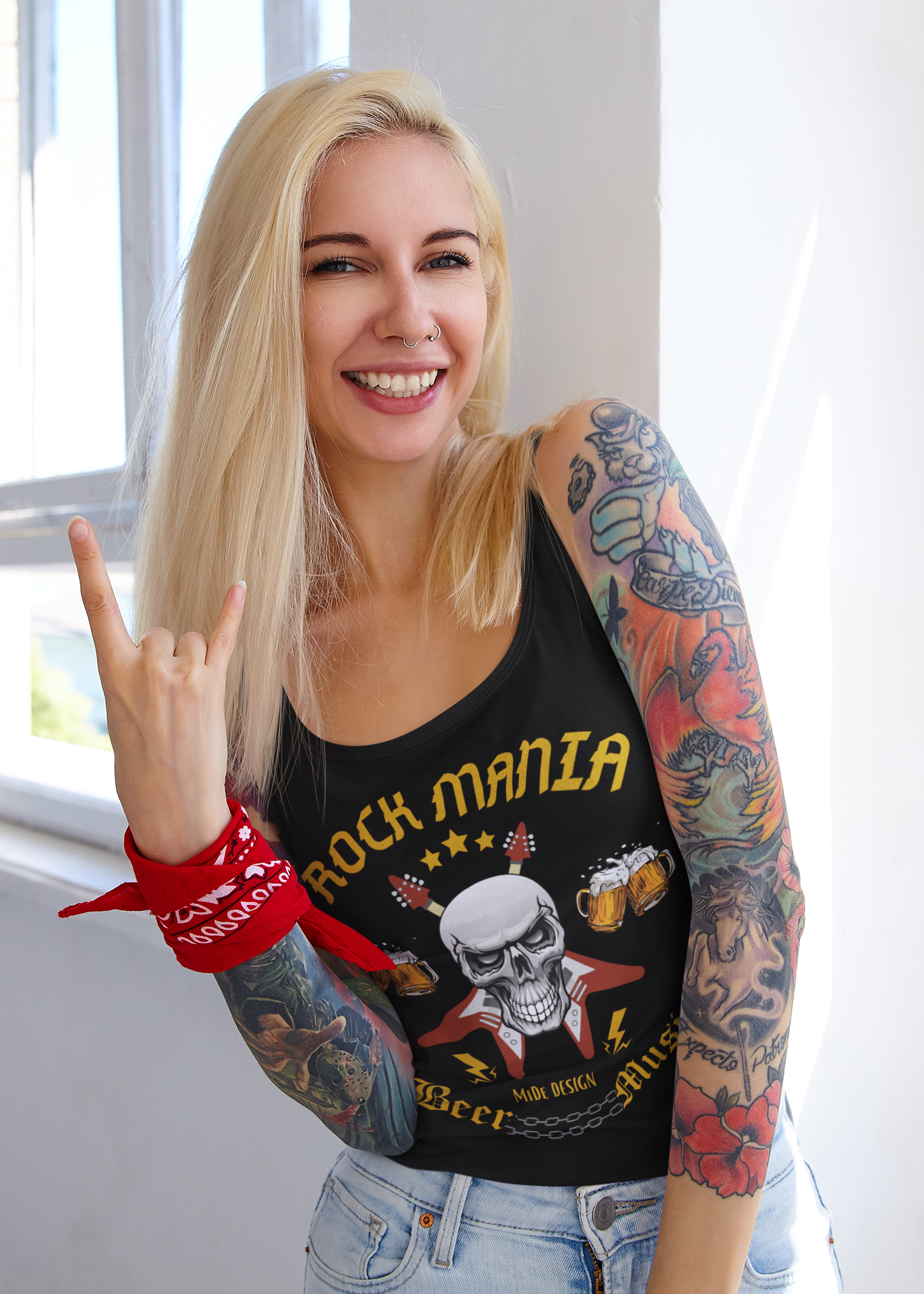 Rock Mania - Beer Music Tanktop Damen